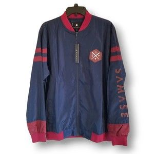 Samase It's Different Size L Navy/Maroon Logo Accent Bomber Jacket